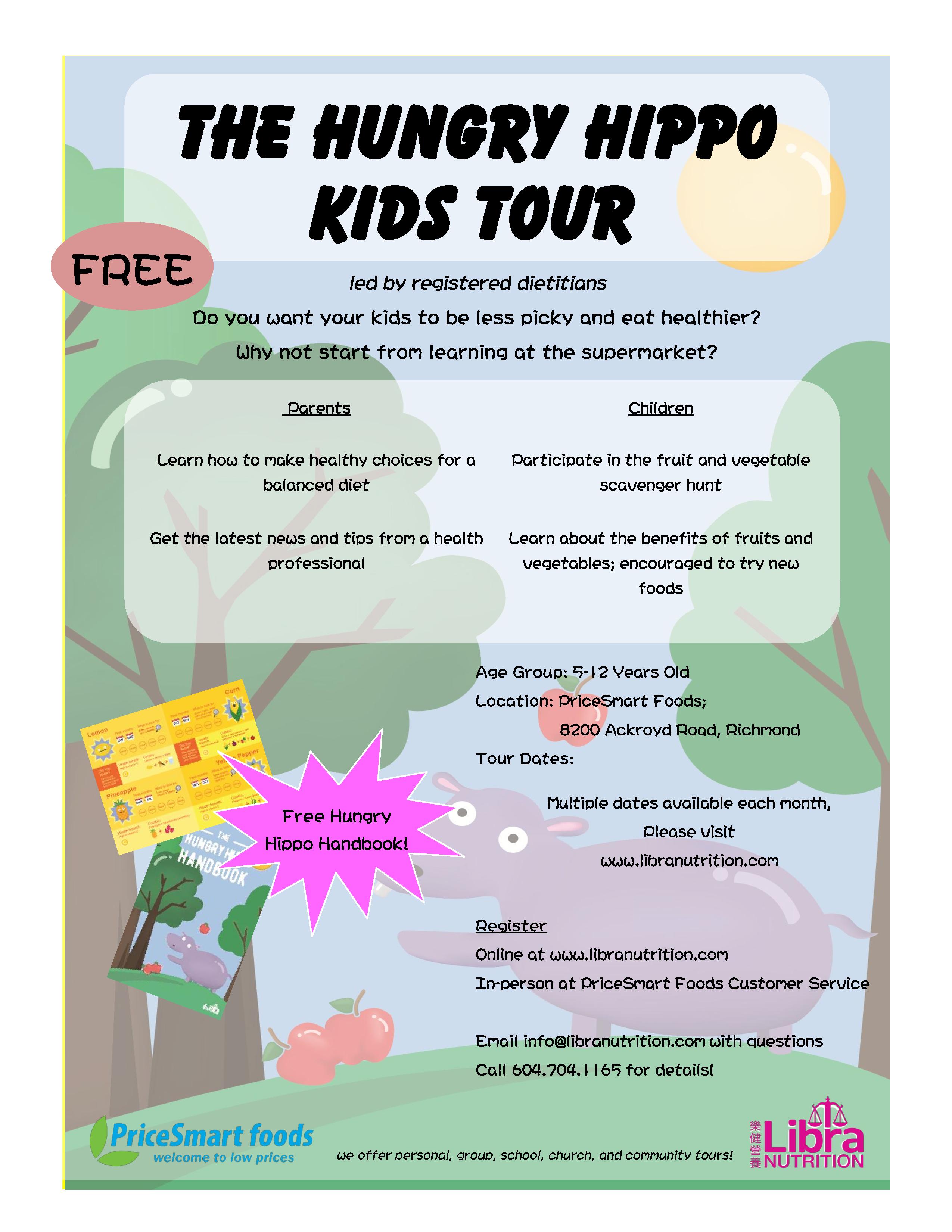 Hungry Hippo Kids Tour Flyer - English